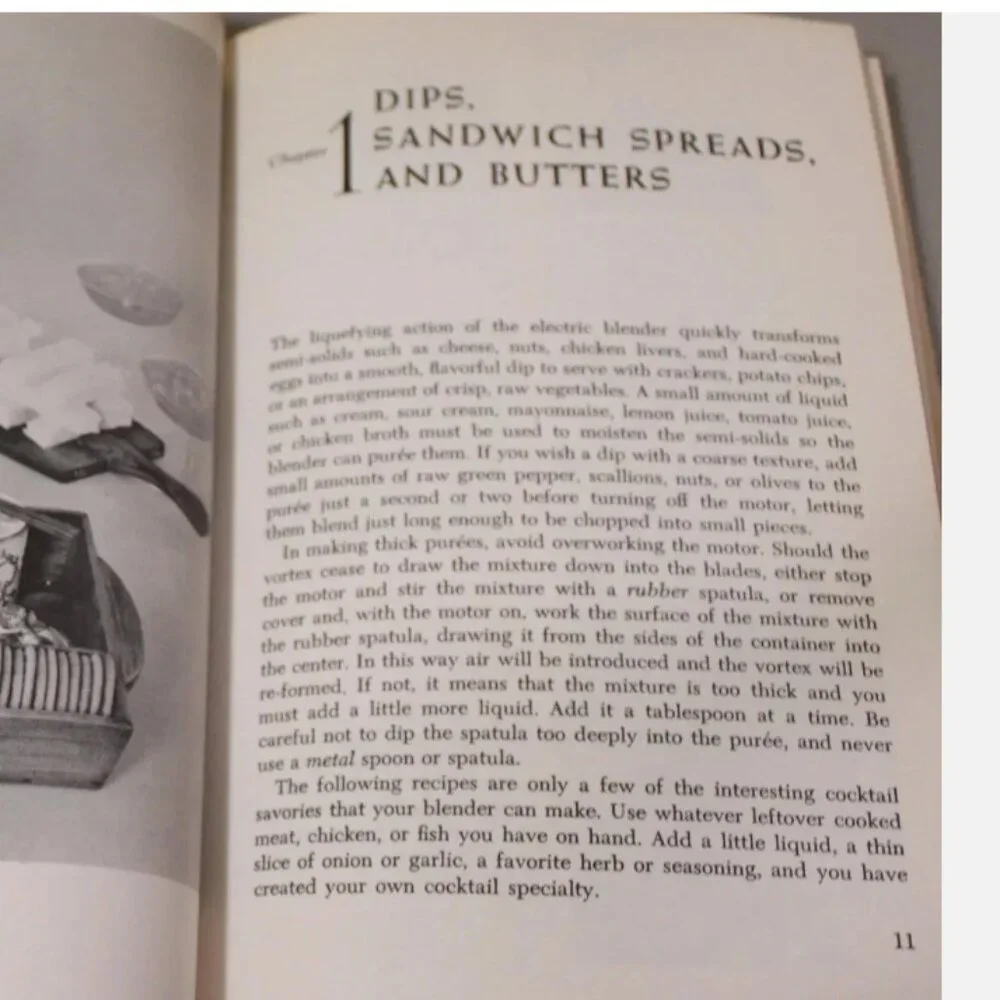 The Blender Cookbook 1961 Hardcover Vintage Recipes Cooking with Dust Jacket